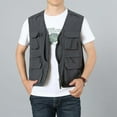 thumbnail image 4 of Father's Day Gifts,Utility Cargo Vest for Men with Multi Pockets Outdoors Work Jacket Fishing Photo Light Weight Cargo Vest (XX-Large, Gray), 4 of 4