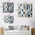 thumbnail image 4 of Designart "Retro Blue Circular Universal Grid" Modern Geometric Framed Wall Art Set Of 2 - Modern White Framed Canvas Set For Living Room Decor, 4 of 6