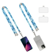 WWW [2 Pack] Phone Lanyard,Universal Crossbody Cell Phone Lanyards with Adjustable Shoulder Neck Strap,Cell Phone Lanyard Compatible with Most Smartphones -Blue