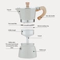 thumbnail image 5 of M Buder Stovetop Espresso Maker 300ml / 10.14 oz Easy Operation Preserves Flavors Classic Italian Mocha Pot for 6 Cups Beige Coffee Brewer 3.54 inches / 9 cm, 5 of 9