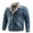 Dark Blue, variant on IROINNID Men's Shearling Turndown Lapel Long Sleeve Solid Color Comfy Winter Mid-length Lamb Velvet Jacket Plus Velvet Warm Coat
