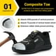thumbnail image 3 of Zapatos de trabajo FitVille con punta ancha de acero, cuero impermeable, para hombre, 3 of 7
