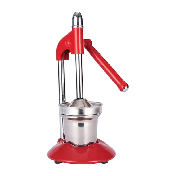 Exprimidor manual de zumos de acero inoxidable para encimera. Rojo