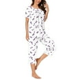 thumbnail image 4 of Wancir Women Pajama Sets Two-Piece Nightwear Short Sleeve Sleepwear 1/4 Button Down Pj Lounge Sets with Long Pants, 4 of 6