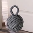 thumbnail image 6 of Nautical Knot Door Stopper, Set of 2, Grey and White, Natural Jute Rope, Hand Tied, Loop Handle, 6 D x 9 H inches, Weighted, 5.5 Pounds Together, 6 of 6