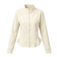 thumbnail image 4 of Girls Zip Up Athletic Jacket Lightweight Stand Collar Workout Outerwear With Thumbhole Cuffs for Gym Yoga Sports Daily Occasions, 4 of 8