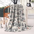 thumbnail image 2 of Beige Christmas Winter Scene Pattern Blanket,Comfortable Soft Lamb Wool Throw Blanket,All Season,Warm Lightweight Blankets for Sofa Bed Couch Living Room Chair,40"x50", 2 of 4