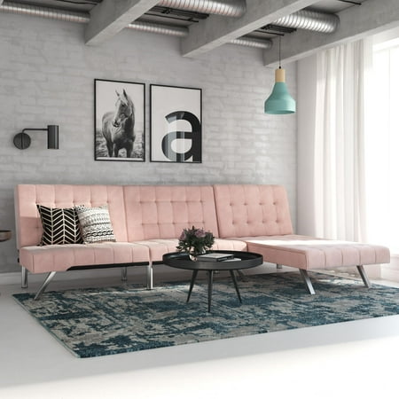 Dhp Emily Sectional Futon Sofa Bed With Convertible Chaise Dhp Emily Sectional Futon Sofa Bed With Convertible Chaise