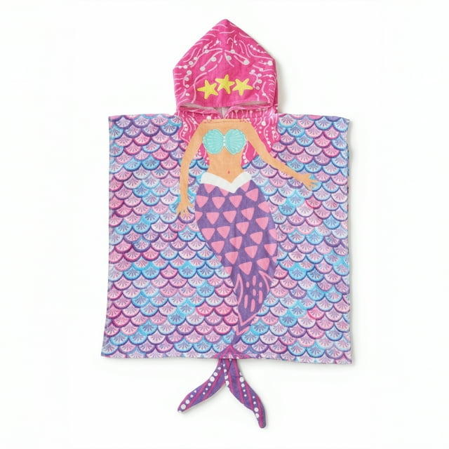 Serviette de Plage à Capuche Mainstays, Sirène, 1 Pièce, 24" x 48"