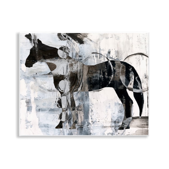 Stupell Industries Horse & Abstract Circles Animals & Insects Painting Unframed Art Print Wall Art, 14 x 11