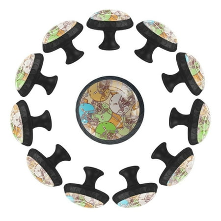 

12 Pack Round Crystal Glass Knobs Baseball Helmet Pull Handle for Kitchen Cabinet Cupboard Door Dresser Drawers with Screws