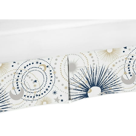 UPC: 0846480092681 | Celestial Navy Blue and Gold Dust Ruffle Crib Skirt by Sweet Jojo Designs