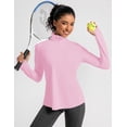 thumbnail image 3 of Camisa IECCP para mujer, manga larga, cierre 1/4, protección solar, color rosa, talla XL, 3 of 5