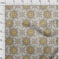 thumbnail image 3 of oneOone Georgette Viscose Brown Fabric Asian Tile Traditional Sewing Craft Projects Fabric Prints By Yard 42 Inch Wide, 3 of 4