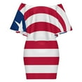 thumbnail image 6 of Liberia National Country Flag Women's Off The Shoulder Ruffles Summer Wedding Guest Loose Casual Party Beach Dress, 6 of 9