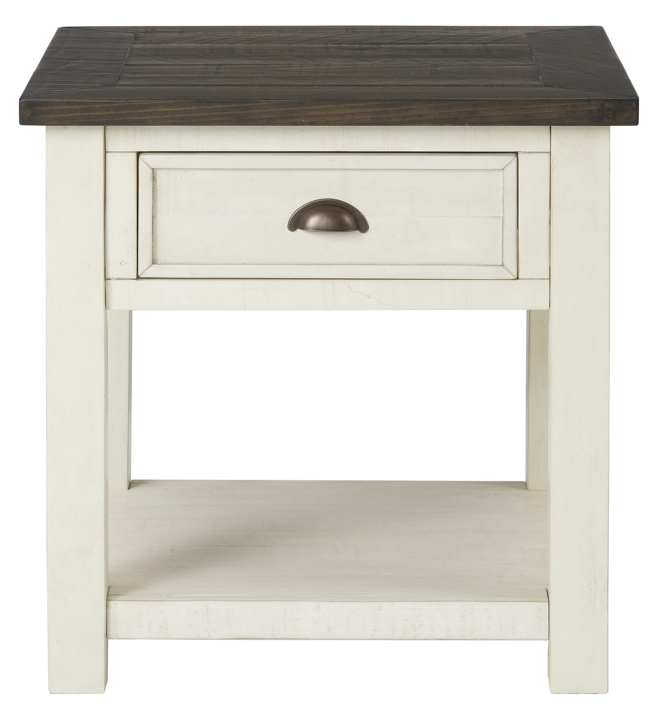 Martin Svensson Home Monterey End Table, Cream White and Brown