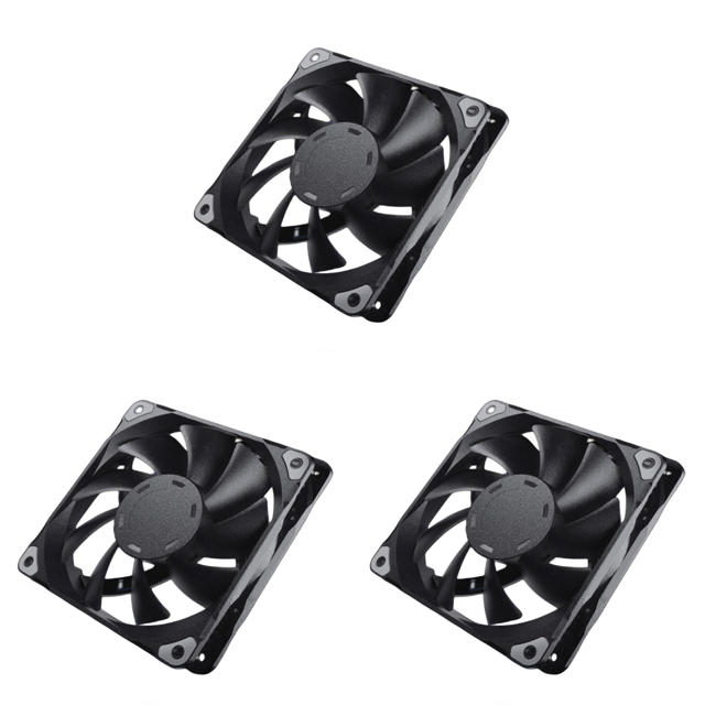 3uds. Ventilador con carcasa para PC, ventilador de refrigeración PWM de 4 pines, enfriador silencioso de CPU para refrigeración de carcasas de ordenador