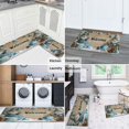 thumbnail image 6 of 2 Pcs Merry Christmas Kitchen Rugs and Mats Set of 2 Xmas Snowflake Winter Happy New Year Kitchen Mats for Floor Anti Fatigue Kitchen Rugs and Matsfor Outdoor Bedroom (47x17+30x17 inches), 6 of 7