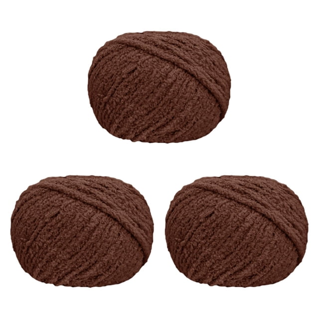 Hilo grueso para crochet, hilo portátil, suave y grueso para tejer , suministros para proyectos de bricolaje para tejer a mano, chales, bolsos, Marrón