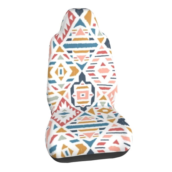 Colorful Squares Car Seat Covers Stretch Car Seat Protectors Universal Fit