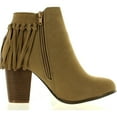 thumbnail image 2 of Adriana Juniper-55 Women's Chunky Heel Fringe Zipper Closure Ankle Booties, 2 of 4