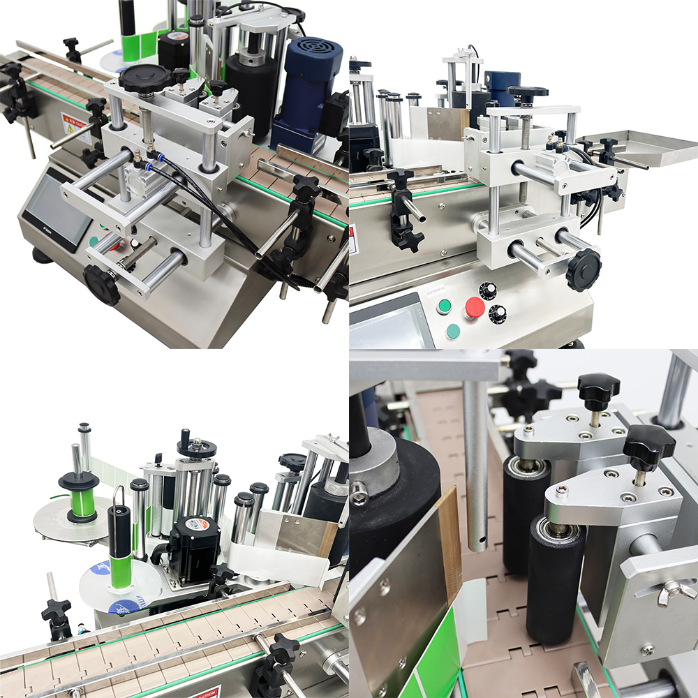 INTSUPERMAI Desktop Position Labeler Automatic Sticker Round Bottle Roller Labeling Machine for Tin Can