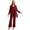 Burgundy, variant on Aislor 3 Pieces Pantsuits for Women Dressy Outfit Mother of The Bride Clothing Set Pants Vest with Cardigan Black L
