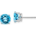 thumbnail image 1 of 14K White Gold 7mm Blue Topaz Earrings (7 X 7) Made In India xe74wbt, 1 of 5