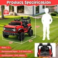 thumbnail image 7 of iYofe Ford Bronco Raptor Electric Ride on Toy Car for Toddler Kids, 12V Battery Powered Ride on Cars w/Remote Control, Bluetooth & Lights, Red, 7 of 7