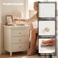 thumbnail image 3 of LAZZO 3-Drawer Nightstand, Storage Side End Table for Bedroom and Living Room, White, 3 of 9