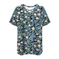 thumbnail image 6 of Aimik Plus Size Top for Women Summer Floral Print Crisscross V Neck Short Sleeve Daily Soft Blouses Loose Fit Casual Tops, 6 of 6