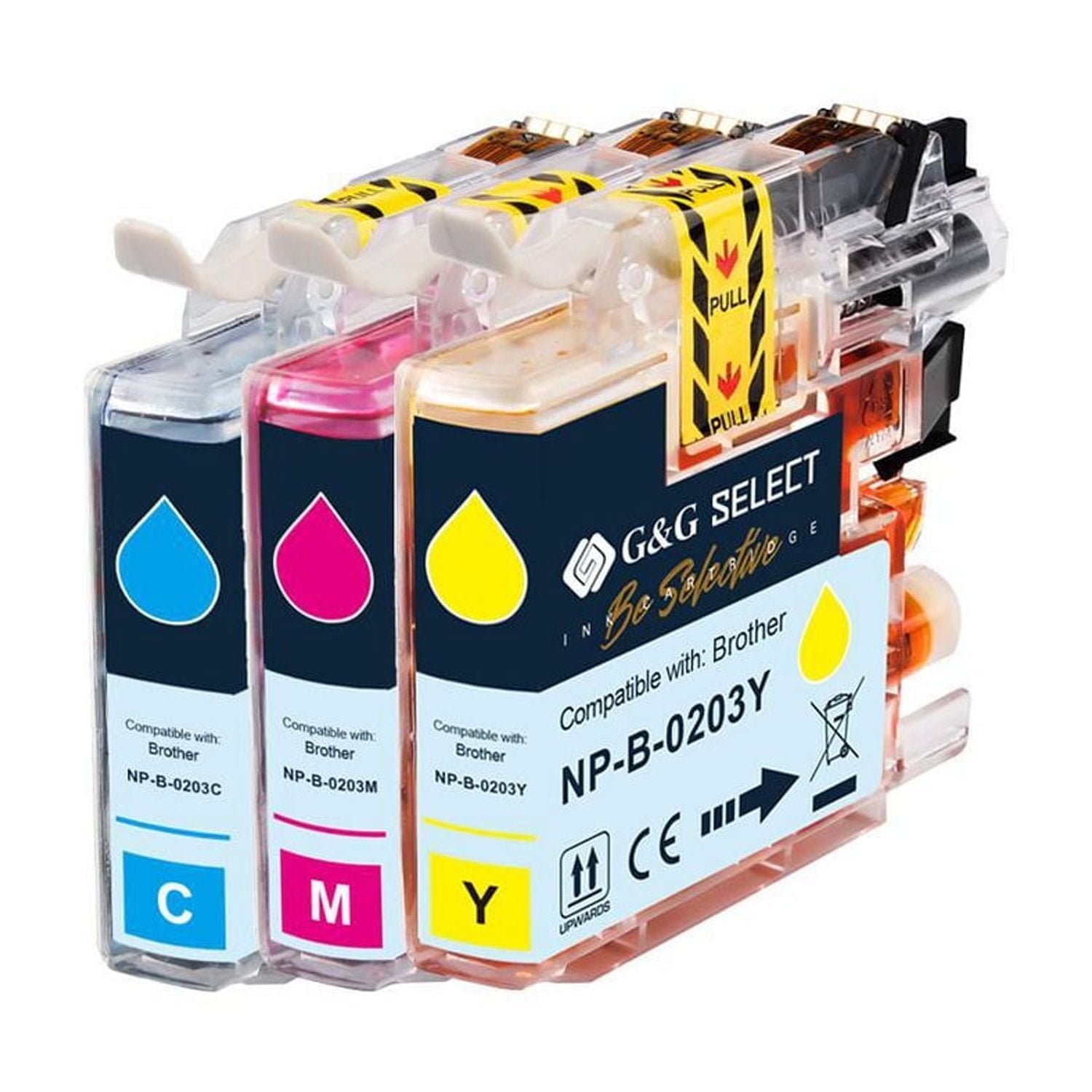 G&G Select Brother LC203 New Compatible Cyan, Magenta & Yellow Ink Cartridge 3 pack