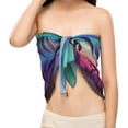 thumbnail image 2 of Womens Chiffon Beach Cover up Sarong Multi Wear Ruffle Pareo Swimsuit Wrap, 2 of 7
