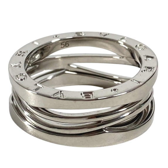 Pre-Owned BVLGARI B-ZERO1 Legend 18K Gold Ring (WG750) for Men and Women, Silver (Good)