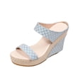 thumbnail image 2 of Wedge Sandals for Women Baeitkot Women Casual Round Head Comfy Slippers Wedge Heel Shoes, 2 of 9