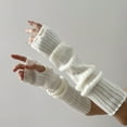 thumbnail image 4 of TYGHBN Arm Warmers Fingerless Mittens Thumb Hole Gloves Girls Cute Knitted Arm Covers Organic Blanket Puffy Wrist Half Shirt Sweater Lace Wrist Sheer Sleeves for under Dresses Dress with Lace Ruffled, 4 of 8