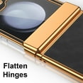 thumbnail image 7 of Compatible with Samsung Galaxy Z Flip 5 5G Luxury Case with Hinge Protection, Classical Plating PC with PU Leather Protective Anti-fingerprint Cover Phone Case for Samsung Z Flip 5, Black, 7 of 7