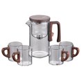 thumbnail image 1 of Glass&Bottle Big Sale! Water Separation Glass Teapot with Wooden Handle Teapot Glass Teapot with Infuser Magical Teapot Glass Glass Teapot with Strainer Filter Teapot with Infusers, 1 of 8