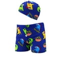 thumbnail image 1 of Odeerbi 2-8 Años Bañador de Playa Para Niños Con Gorro de Baño Bañador Con Estampado Hawaiano Bañador de Secado Rápido Shorts Bañador de Algodón Para Niños Verano Tallas Grandes, 1 of 4