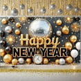 thumbnail image 6 of Gold Silver Theme Happy New Year Banner Disco New Year Party Banner Festive Design Shiny Decor Celebration Banner for New Year Party Home Celebration Indoor Decoration, 6 of 9