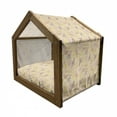 thumbnail image 2 of Kangaroo Pet House, Detailed Hand-drawn Vintage Style Upside down Graphic Australian Pattern, Outdoor & Indoor Portable Dog Kennel with Pillow and Cover, 5 Sizes, Multicolor, by Ambesonne, 2 of 5