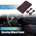 thumbnail image 2 of Funda Universal para Volante de Coche con Aguja e Hilo, 38 cm de diámetro, cómoda Piel sintética, Color Rojo Vino, 2 of 8