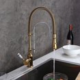 thumbnail image 6 of High Arc Dual-Mode Pull-Down Kitchen Faucet Solid Brass with Porcelain Handle, 6 of 8