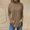 Khaki, variant on Graphic Tees for Women Casual Long Sleeve T Shirt Top for Autumn and Winter High Collar Solid Color Everyday Wear Stylish Women’s Top Purple XL