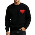 thumbnail image 7 of XIAOCHA Men Sweatshirt Valentine Loose Long Sleeve Crew Neck Sweatshirts Soft Comfortable Heart Patch Print Daily Casual Top, 7 of 7