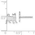 thumbnail image 3 of Finest Gold Sterling Silver Rhodium-Plated Cat with Heart Post Earrings, 3 of 3
