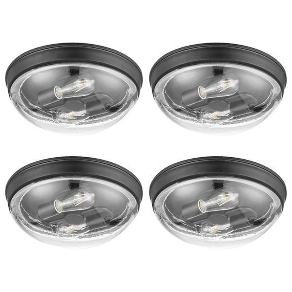 Prominence Home 4 Pack Madalyn 13" Flush Mount Ceiling Light Clear Glass, Bronze