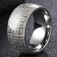 thumbnail image 3 of Ancient Seal Script Pattern Stainless Steel Ring for Men - Vintage Personalized Jewelry, Ideal Gift for Boyfriend on Special Occasions,【silvery】,10, 3 of 8