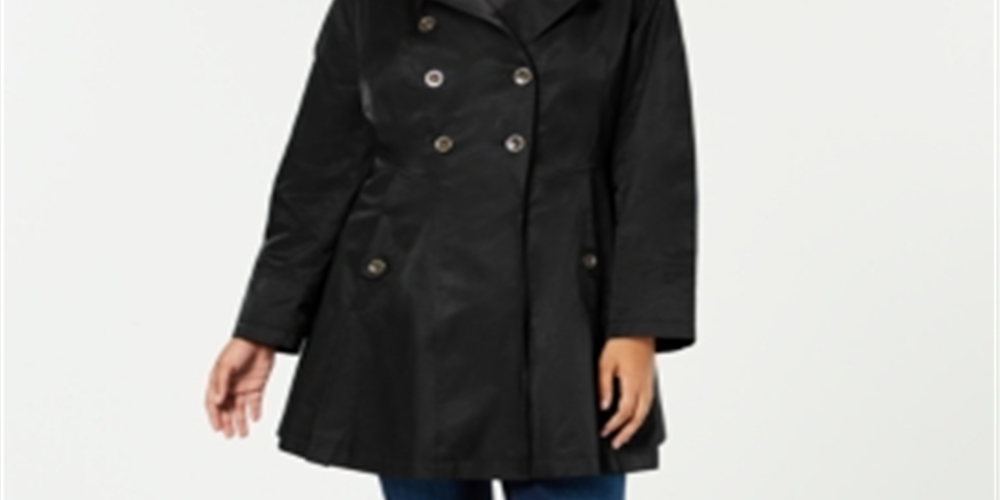 Via Spiga Women's Hooded Skirted Trench Coat Black Size 2X - image 3 of 3