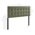 thumbnail image 5 of Pemberly Row Contemporary Fabric Upholstered King Size Headboard in Leaf, 5 of 8